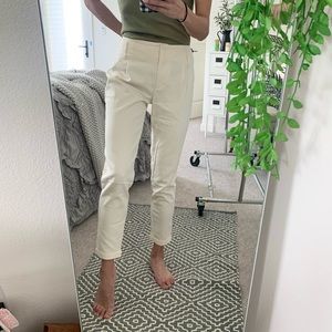 Ivory Ankle Crop Tapered Dress Pants Trousers Forever 21 Size 2